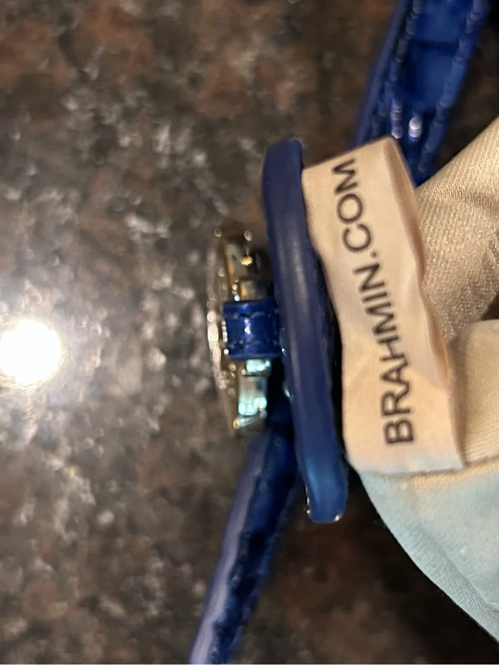 NWT Brahmin Vista Blue Ombré Melbourne Embossed Leather Crossbody Gold Hardware